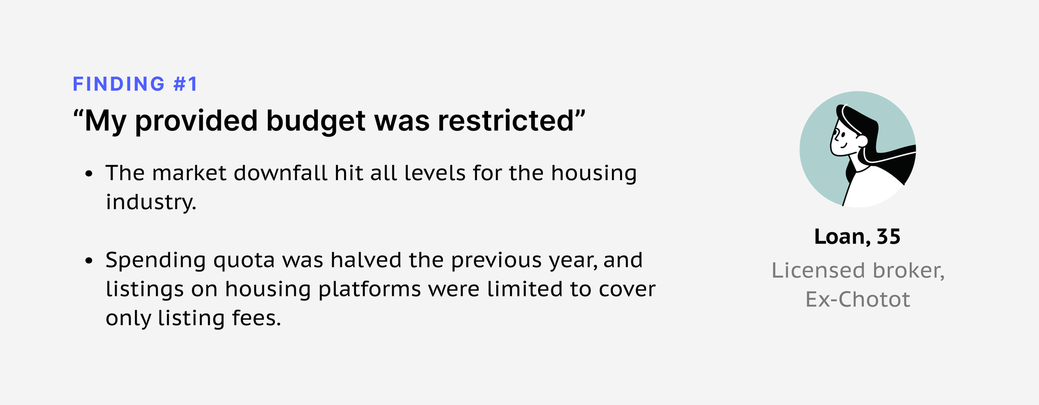 Finding 1 - provided budget was restricted