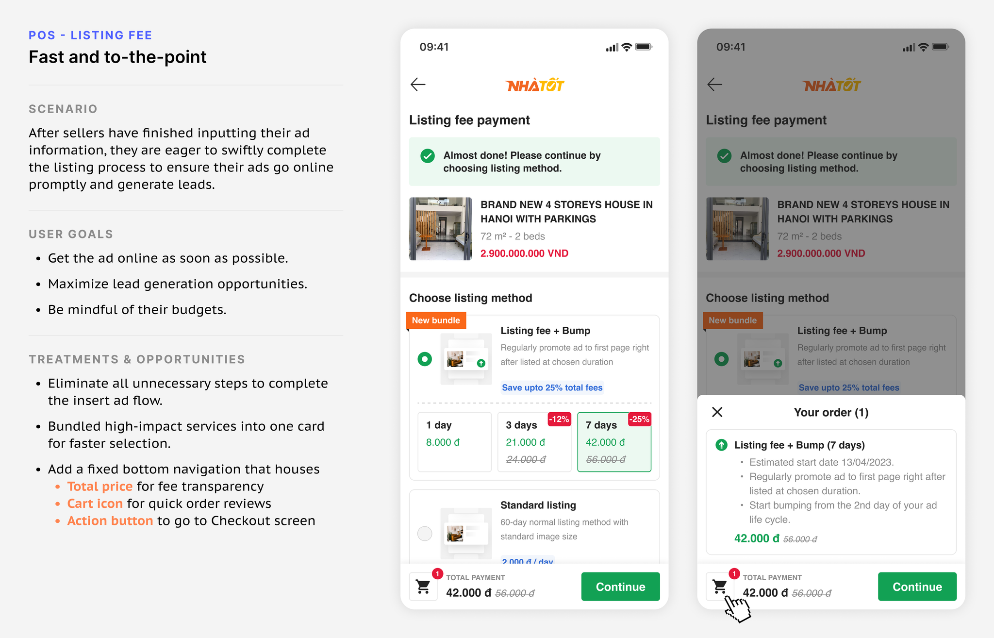 POS - Listing Fee flow