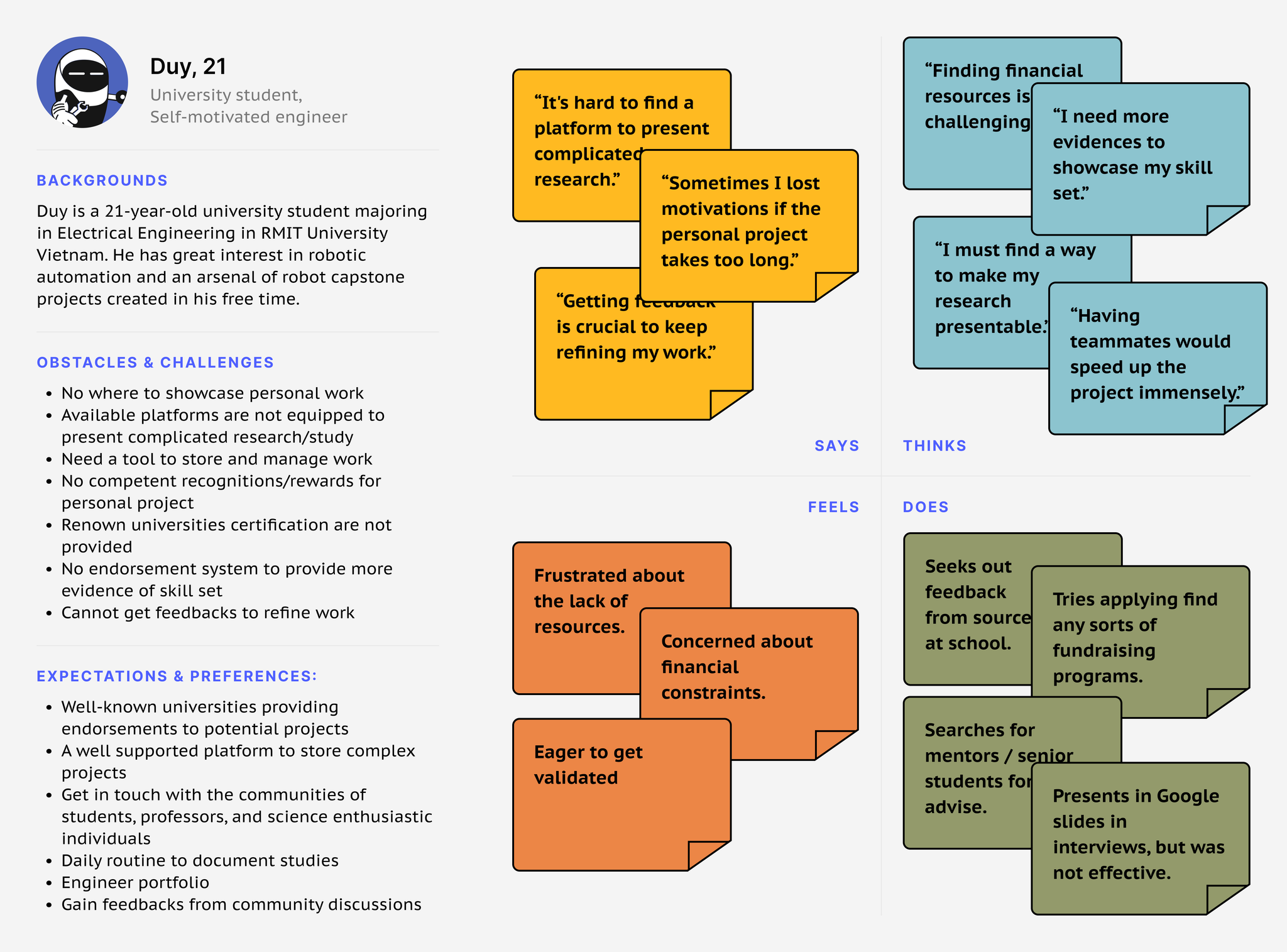 Empathy map - self-motivated engineer