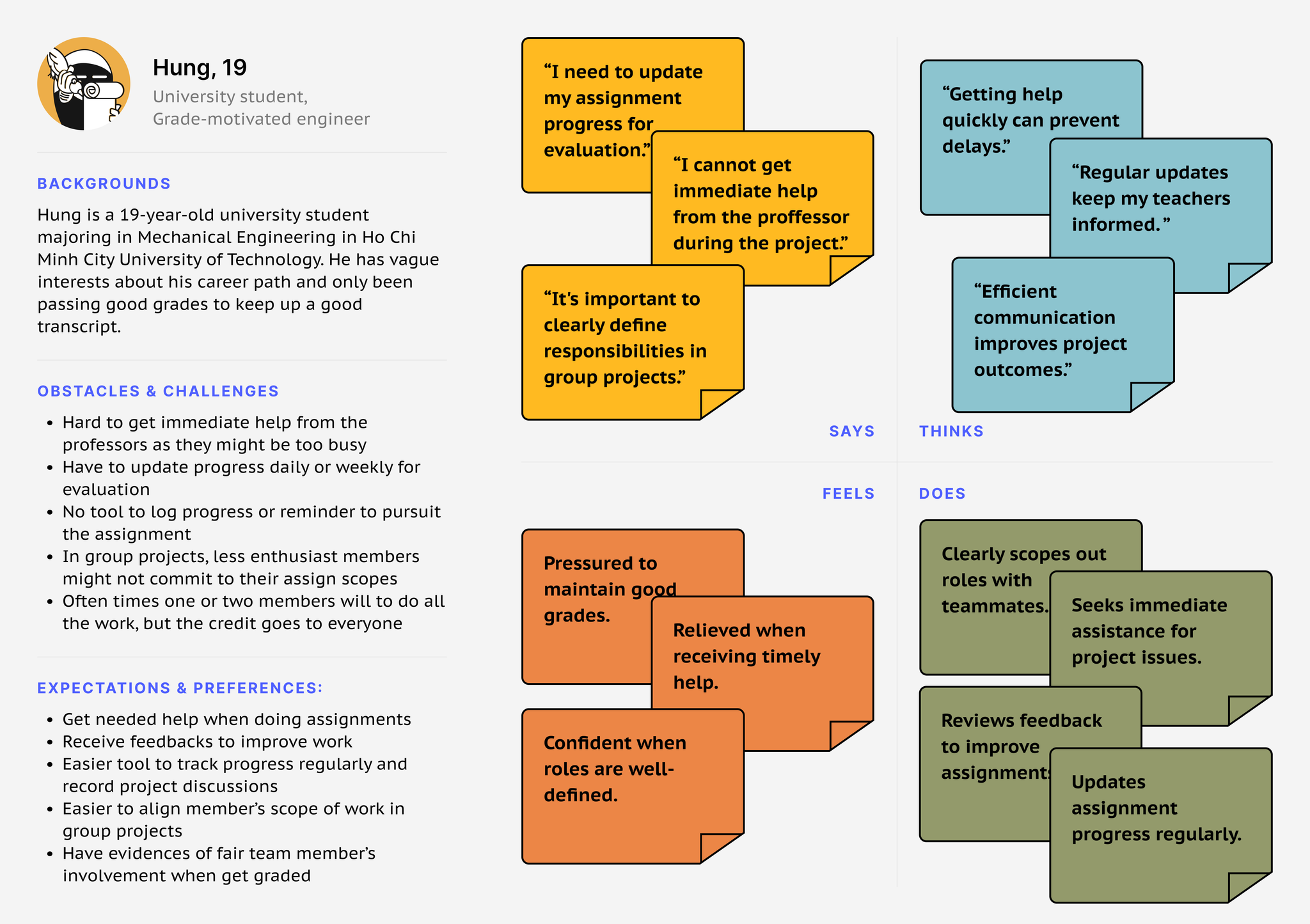 Empathy map - grade-motivated engineer